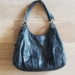 Coach Maggie Mia Black Leather Shoulder Bag